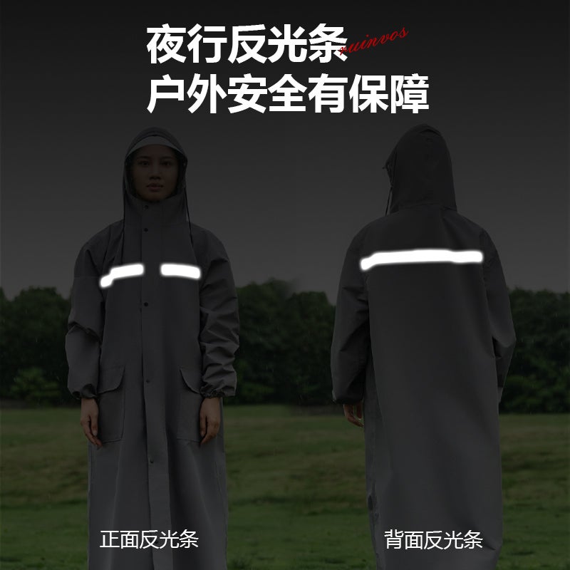 Raincoat Long Full-Body All-In-One Rainproof One-Piece Electric Motorcycle Adult Reflective Thickened Oxford Cloth Poncho - Image 5