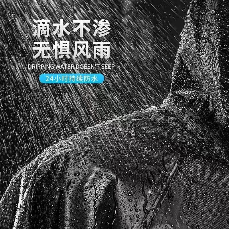 Raincoat Long Full-Body All-In-One Rainproof One-Piece Electric Motorcycle Adult Reflective Thickened Oxford Cloth Poncho - Image 3