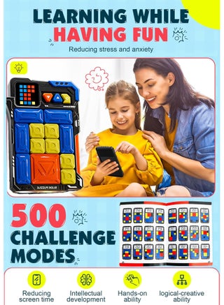 Super Slide Puzzle Brain Teaser Games,Early Development Toys,  with 500+ Levels Interactive Handheld Games Console, Educational Kid Teens Toys,Travel Relax Brain Game, Board Toys for Birthday Gifts for All Ages.Learning & Education Training Toy and Gift for Kids and Adults - view 5