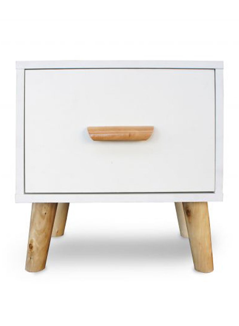 Mahmayi 303-1 Modern Wooden Side Table Storage Unit White Melamine - Image 2