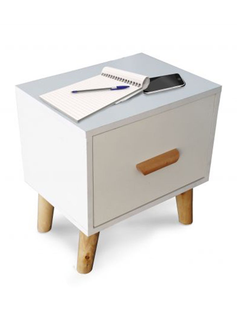 Mahmayi 303-1 Modern Wooden Side Table Storage Unit White Melamine - Image 4