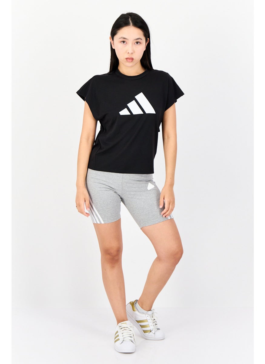 Adidas - Women Sportswear Fit Short Sleeve Training T-Shirt, Black - Image 1