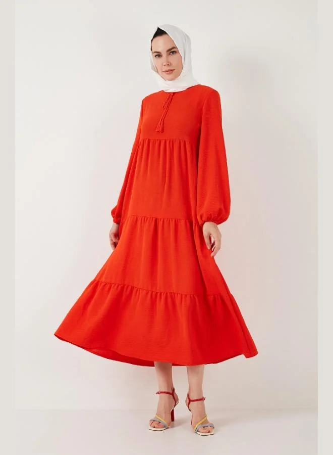 Lela Lela Modest Regular Fit Stand Collar Long Dress Women's DRESS 611EL545