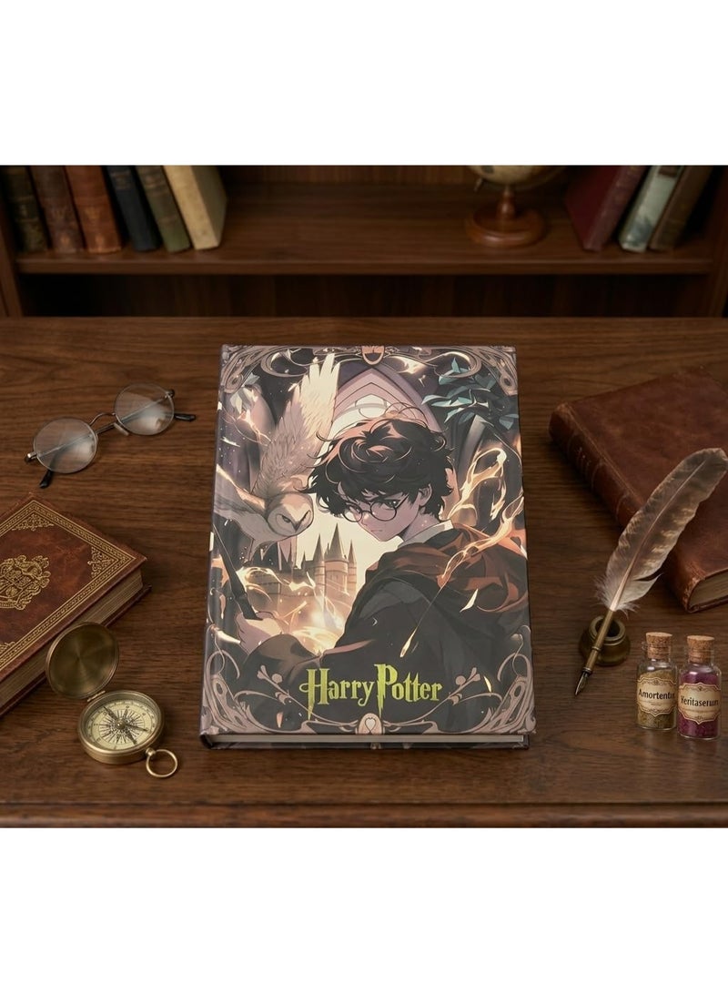 Harry Potter H&A Harry Potter Vintage Hardcover Notebook with Magic Wand Pen & Gift Box Grey A5 HA-507 - Image 2