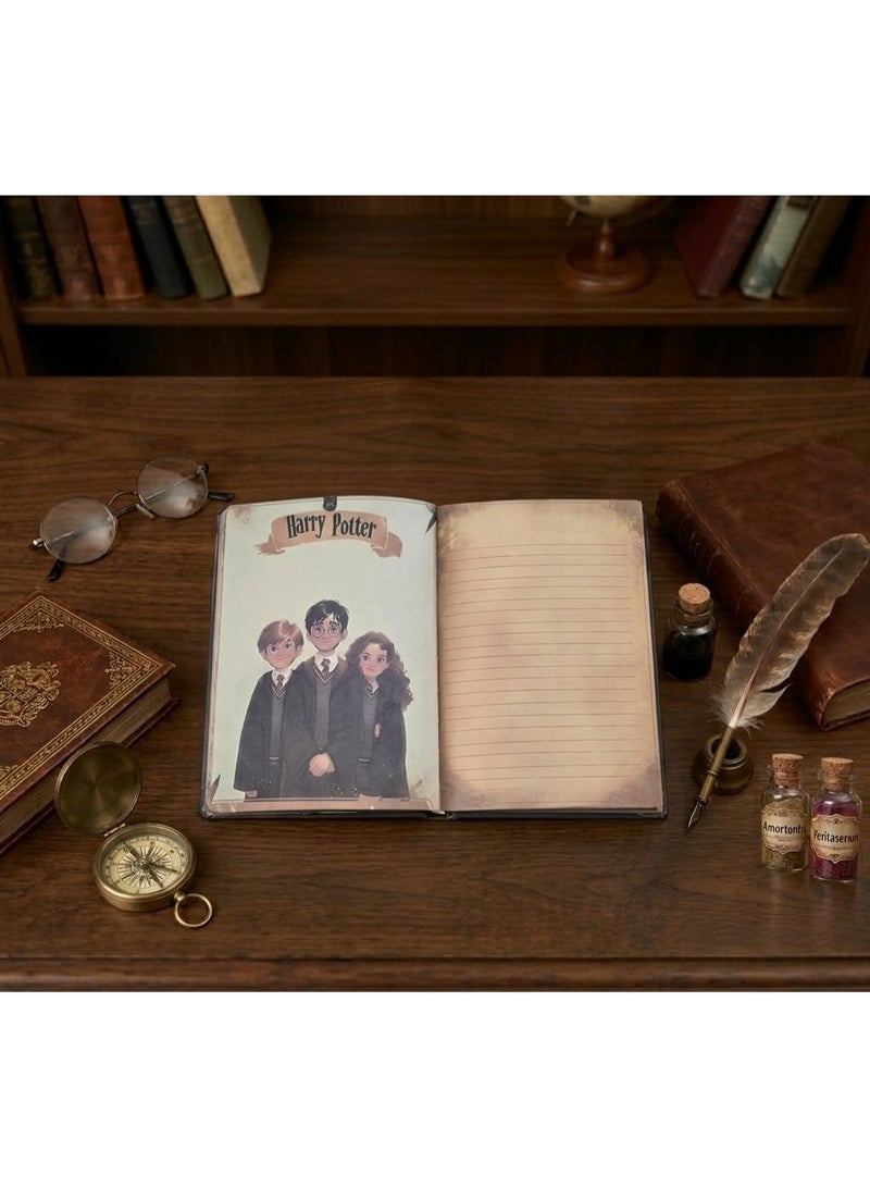Harry Potter H&A Harry Potter Vintage Hardcover Notebook with Magic Wand Pen & Gift Box Grey A5 HA-507 - Image 5