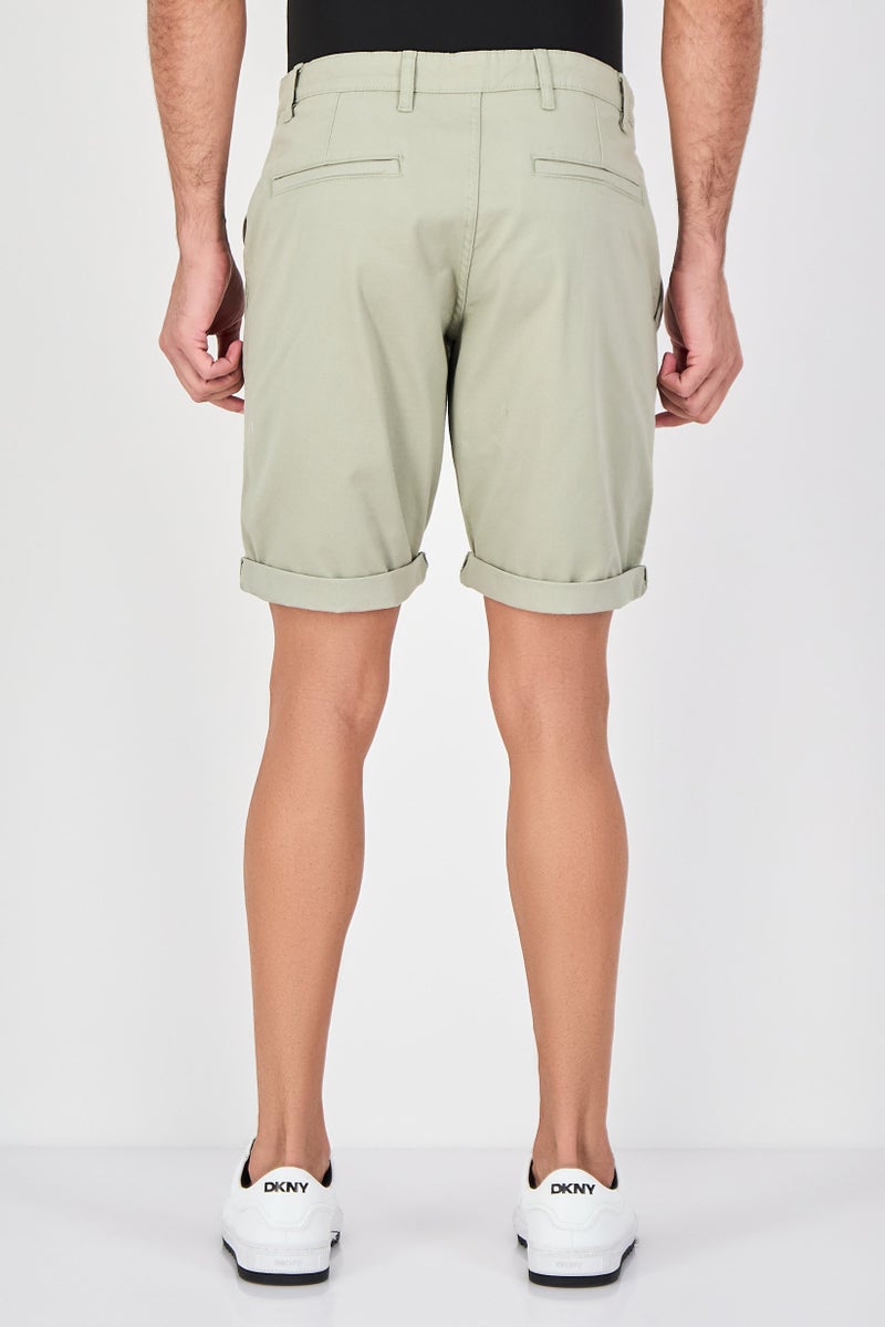 Celio Men Plain Chino Shorts, Sage - Image 3