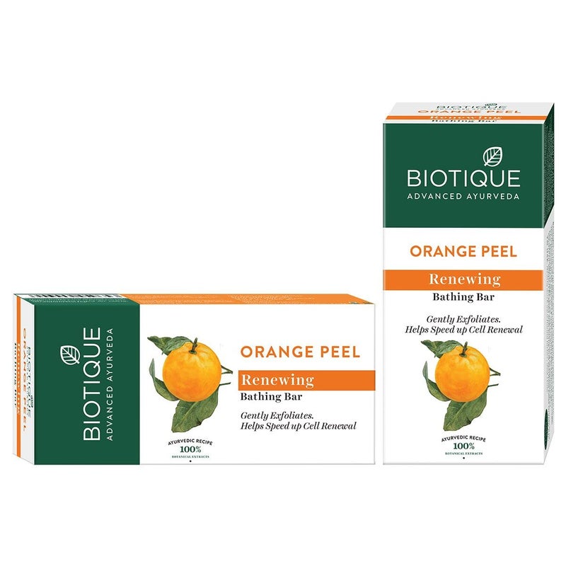 Biotique Bio Morning Nectar Flawless Cream Bathing Bar 150g Biotique Bio Orange Peel Revitalizing Body Soap 150g - Image 5