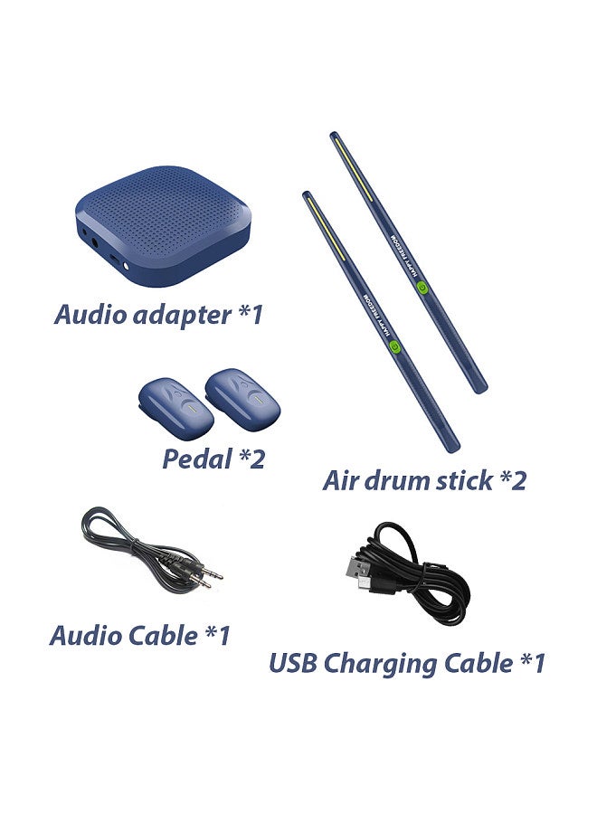 Generic Electronic Drumsticks Air Drum Stick with 2 Foot Pedals 16D Speaker DSP Level Sound Card Low Delay Portable Electric Rhythm Drum Sticks  - Image 2