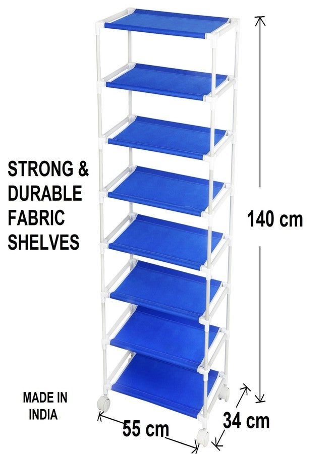 Homeeva 7 Shelves Baby Foldable Wardrobe | Aquatic Blue (Made in India) - Fabric - Image 2