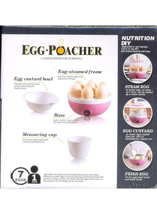 Rapid Electric Egg Cooker - 7 Egg Capacity Poacher & Steamer with Auto Shut-Off, Stainless Steel Heating Plate, Multifunction Egg Boiler for Hard Boiled, Poached & Custard - Image 1