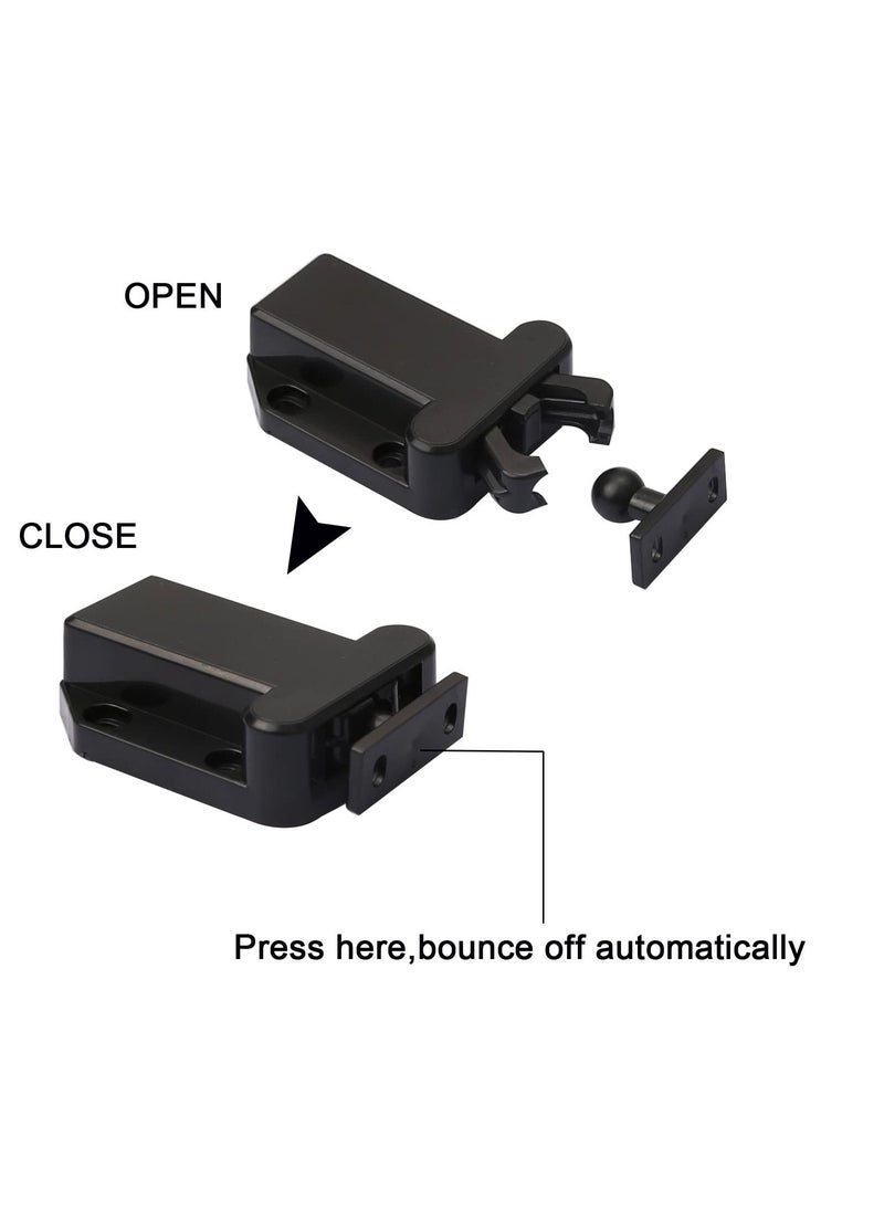 Y&D - Touch Release Catch Latch Black Push to Open Lock with Automatic Pop up Function Cabinet Abs for Cupboard and Drawer - Image 1