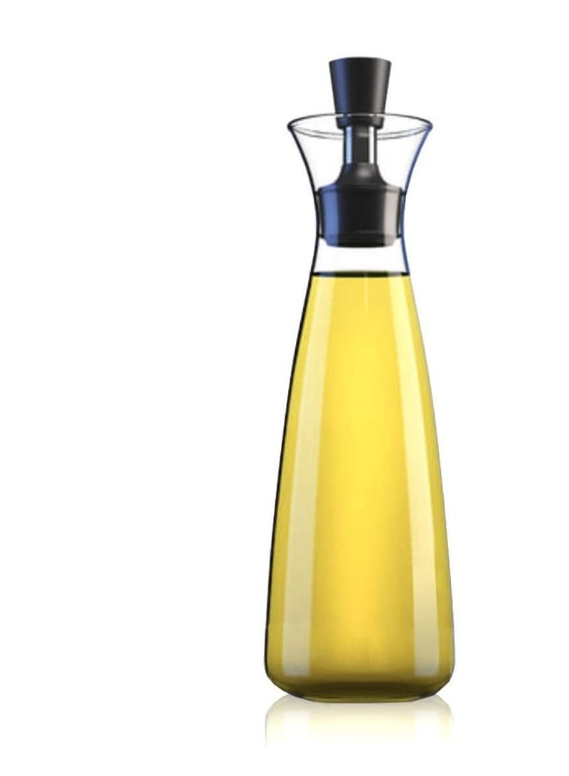 NIBEMINENT Oil & Vinegar Dispenser Glass Bottle, 17oz Olive No Funnel Needed Cruet for Kitchen, Leak Proof, Airtight, BPA-free, Carafe Decanter, Clear - Image 1