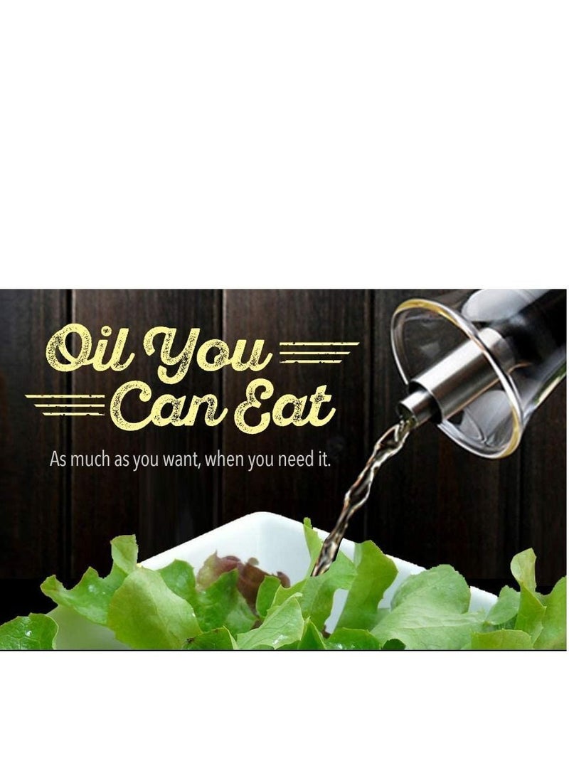 NIBEMINENT Oil & Vinegar Dispenser Glass Bottle, 17oz Olive No Funnel Needed Cruet for Kitchen, Leak Proof, Airtight, BPA-free, Carafe Decanter, Clear - Image 5