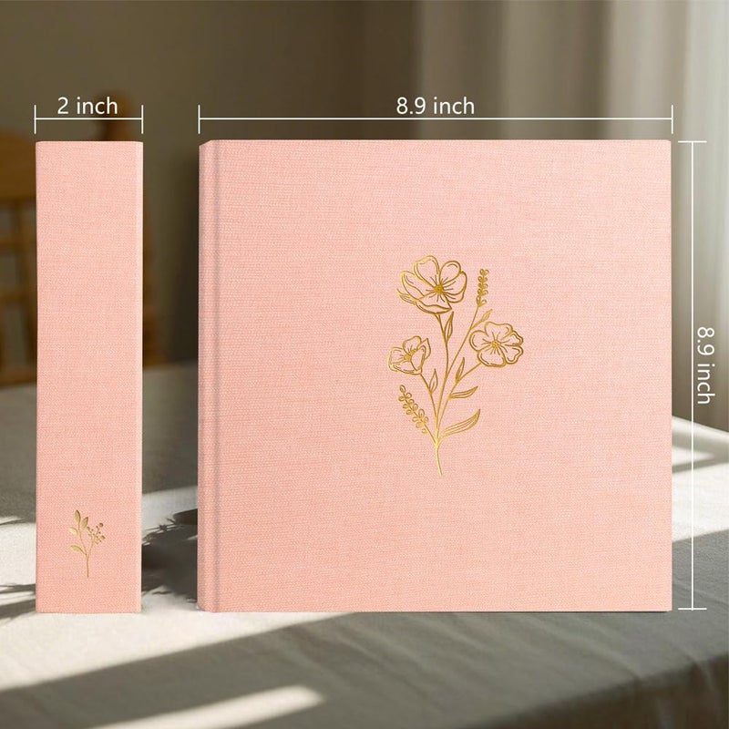 Holoary Photo Album 4x6 200 Photos, 200 Pockets 4â€x6â€ Picture Album, Linen Fabric Cover Big Picture Book for Photos with Writing Area, 4x6 Photo Albums for Family Weddings Travel Memories(Pink) - Image 2