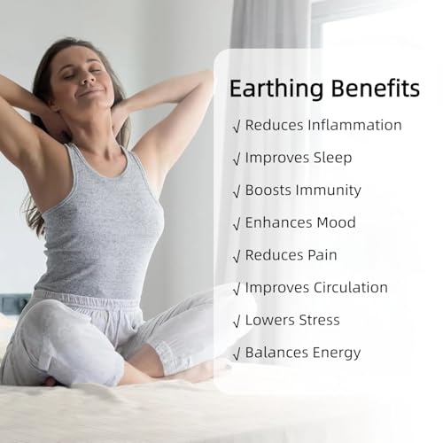 JIUMIWA Grounding Sheet King Size with 15ft Cord, 90% Organic Cotton + 10% Silver Fiber, Conductive Earthing Bed Sheets for Better Sleep and Wellness (White, King - 76"x80"x13") - Image 4