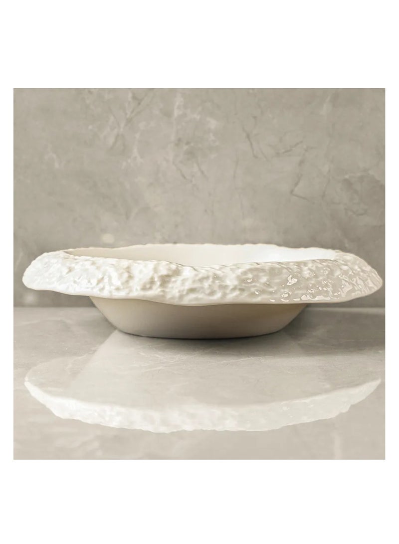ماك هوم طبق حساء MAAC Home المنحوت من الفخار الأبيض - تصميم من الحجر المرجاني، أنيق ومتين وكلاسيكي - مثالي للاستخدام اليومي والتجمعات العائلية والمطاعم والمآدب والمزيد - Image 5