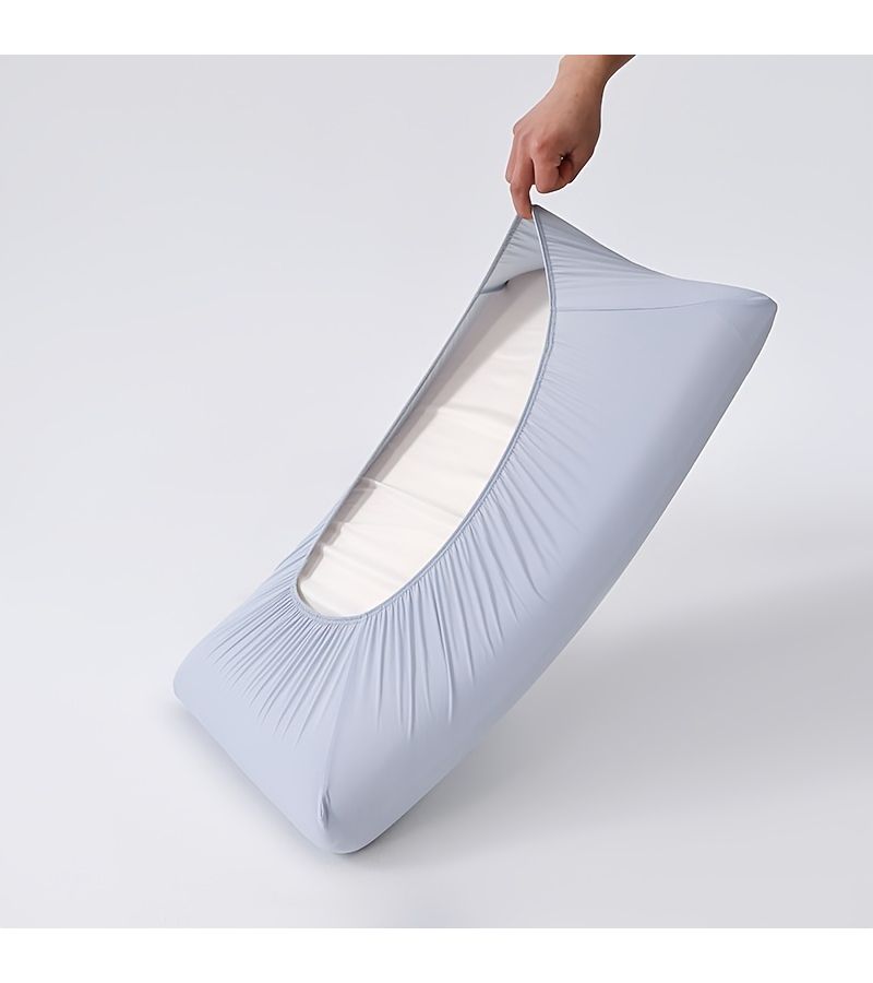 Cooling Light Blue Pillowcase Breathable Smooth Lightweight Machine Washable Home Bedroom Hotel Use - Image 1