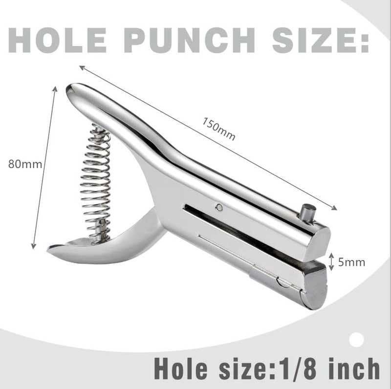 AGUZXTM Heavy Duty 1/8 inch Single Hole Punch - Portable, Long, Small, for Paper, Cards, Plastic, Cardboard (1/8''-3MM HOLE) - Image 2