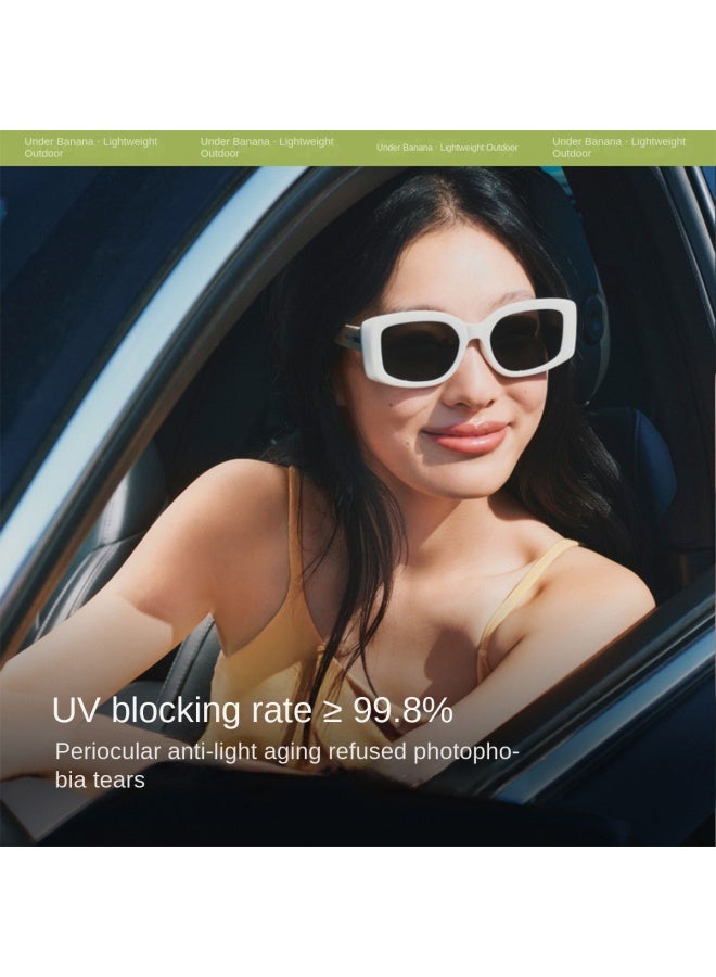 نو 【بدون مكياج الأساسي】نظارات شمسية بإطار مربع قابل للطي مع عدسات نايلون عالية الوضوح، حماية من الأشعة فوق البنفسجية للرجال والنساء - Image 5