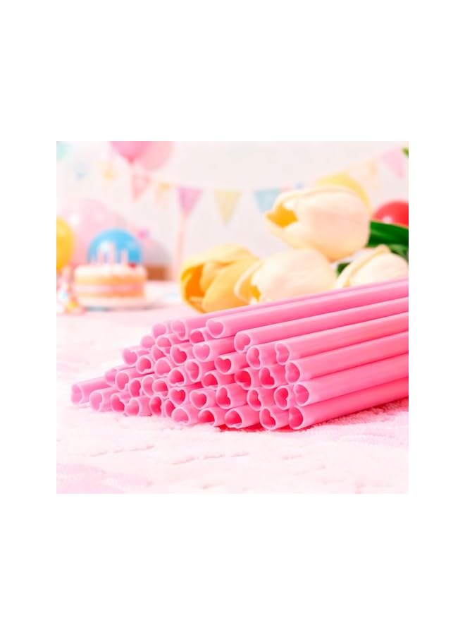 50 Pcs Red & Pink Heart Shaped Disposable Straws, Cute Plastic Drinking Straws for Valentine’s & Galentine’s Day,Cocktail Parties, Bridal Shower, Wedding & Birthday Decor - Image 4
