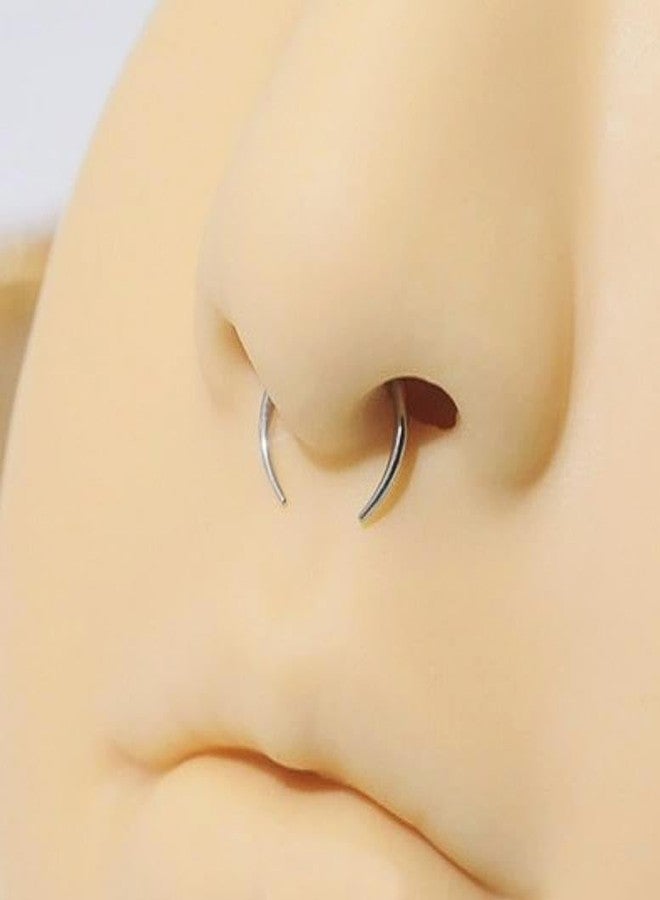 DATOA Pincher Tapers Septum Rings C-Shape Buffalo Stretcher Expander with Black O-Rings Nose Ear Cartilage Nipple Piercing Jewelry-2Pcs 14G - Image 3