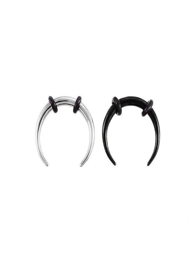 DATOA Pincher Tapers Septum Rings C-Shape Buffalo Stretcher Expander with Black O-Rings Nose Ear Cartilage Nipple Piercing Jewelry-2Pcs 14G - Image 1