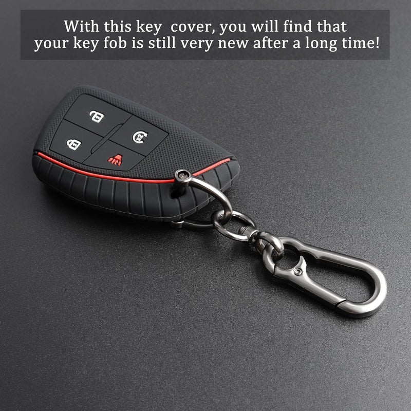 TANDRIVE 4-Button Key Fob Cover for 2023-2026 Chevy and Honda, Silicone, 2-Pack, Black and Gray - Image 3