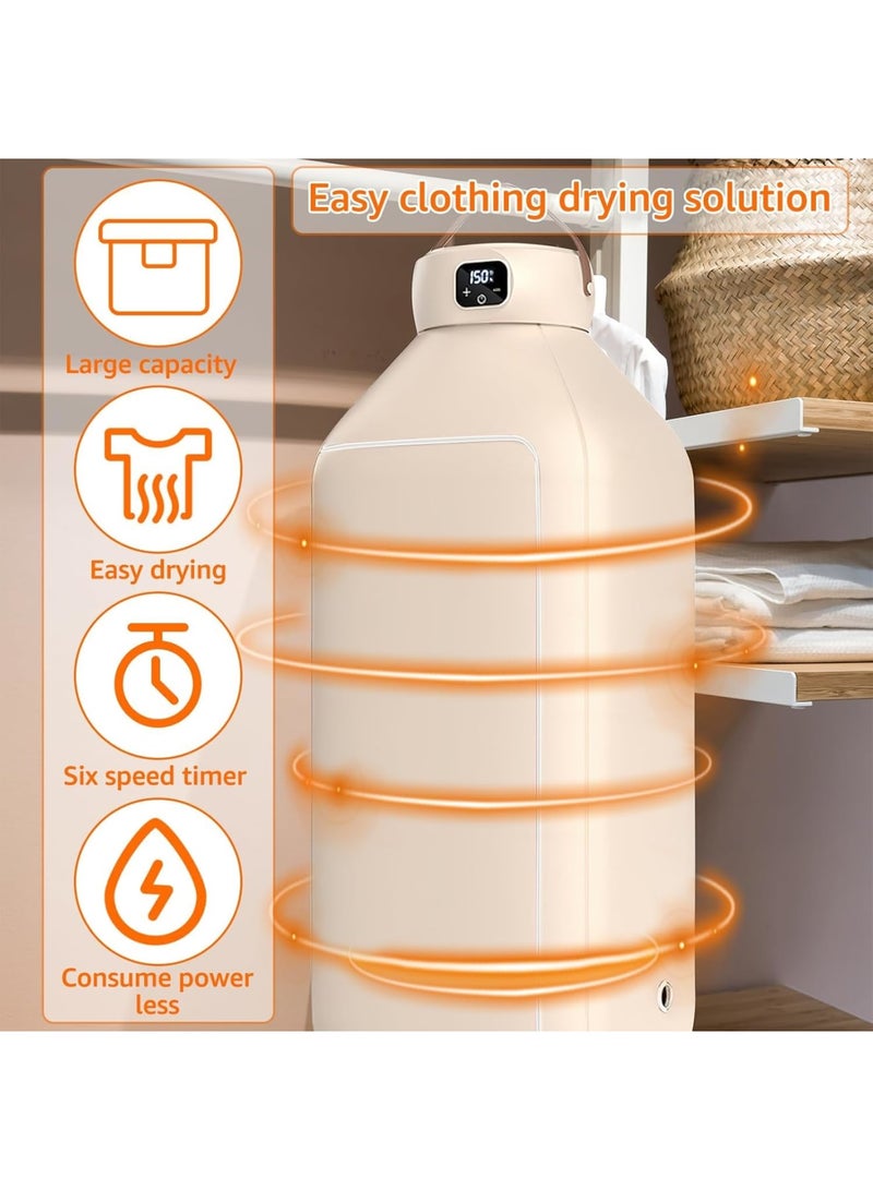 SYOSI Portable Clothes Dryer, Folding Compact Drying Bag with 6 Speed Intelligent Timer, LED Digital Touch Control for Fast Drying, Ideal for Apartments Dorms Travel - Image 3
