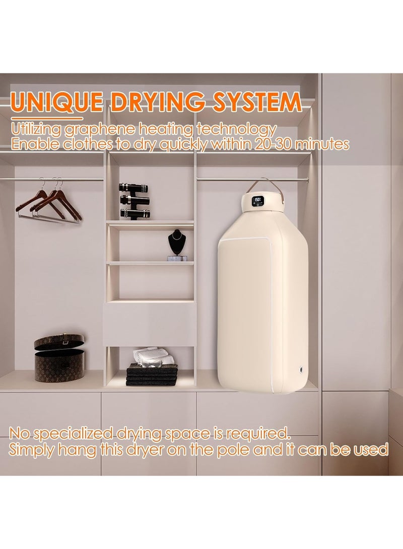 SYOSI Portable Clothes Dryer, Folding Compact Drying Bag with 6 Speed Intelligent Timer, LED Digital Touch Control for Fast Drying, Ideal for Apartments Dorms Travel - Image 5