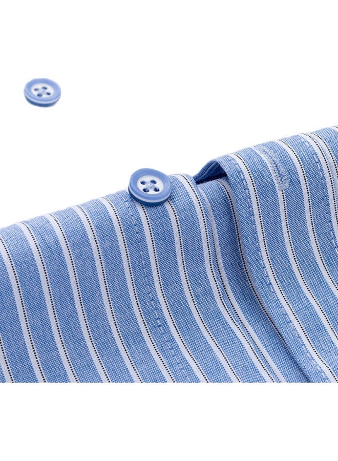 FIRS Men'S Long Sleeve Business Casual Striped Shirt A2181-2 Blue Stripe 43 - Image 2