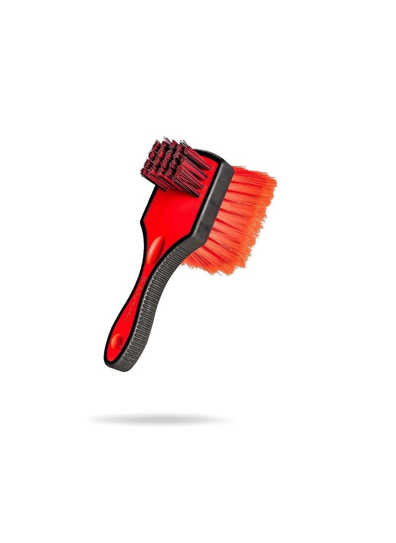 Adam's Polishes - Adam's Double Sided Wheel & Tire Brush Adam’s Double-Sided Wheel & Tire Brush is Rubberized and specifically designed to safely and effectively clean sensitive wheels and low-profile tires. - Image 1