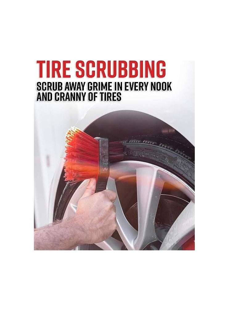 Adam's Polishes - Adam's Double Sided Wheel & Tire Brush Adam’s Double-Sided Wheel & Tire Brush is Rubberized and specifically designed to safely and effectively clean sensitive wheels and low-profile tires. - Image 1