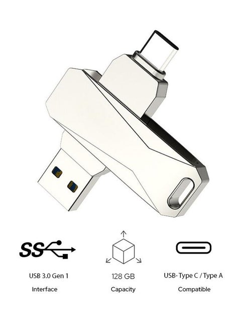 Type-C and USB Double Interface Flash Drive 128G