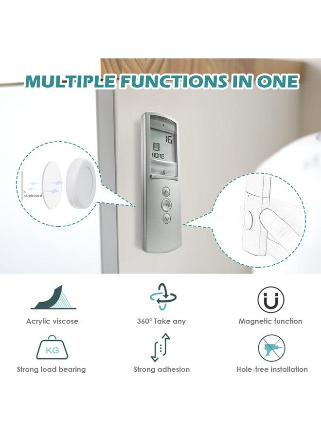 WALLFID 5 Pack Magnetic Remote Control Holder Wall Mount Holders Hole-Free Phone Charging Organizer Storage Containers For Home Office School Supply Storage - Strong Magnet Securely Hold (White) - Image 4