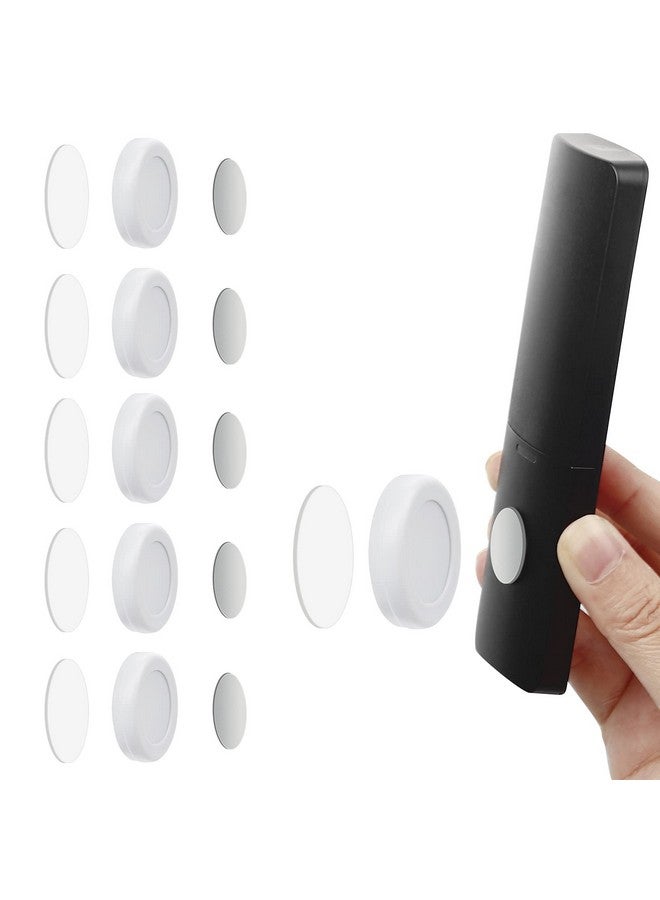 WALLFID 5 Pack Magnetic Remote Control Holder Wall Mount Holders Hole-Free Phone Charging Organizer Storage Containers For Home Office School Supply Storage - Strong Magnet Securely Hold (White) - Image 1