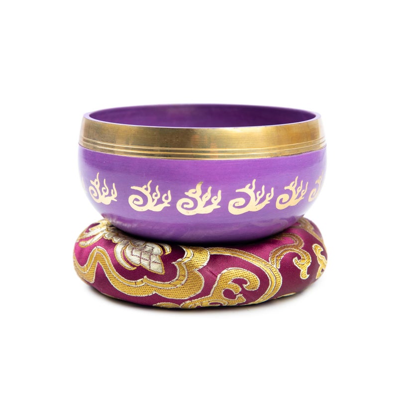 HIMALAYAN BAZAAR Tibetan Singing Bowl Set - 4" Easy To Play Authentic Handmade For Meditation Sound 7 Chakra Healing By HIMALAYAN BAZAAR (Purple, 4") - Image 3