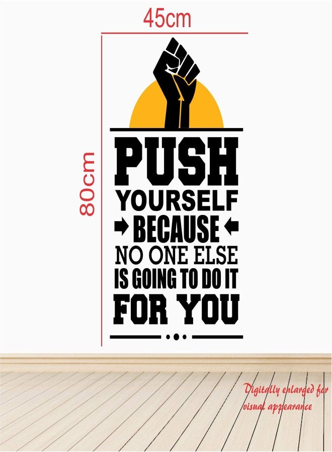 StickMe 'Push Yourself - Office - Inspirational - Motivational - Quotes - Wall Sticker ' -SM642 (Multi Colour, Vinyl - 80cm X 45 cm) - Image 3