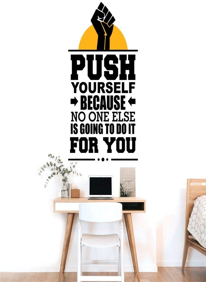 StickMe 'Push Yourself - Office - Inspirational - Motivational - Quotes - Wall Sticker ' -SM642 (Multi Colour, Vinyl - 80cm X 45 cm) - Image 2