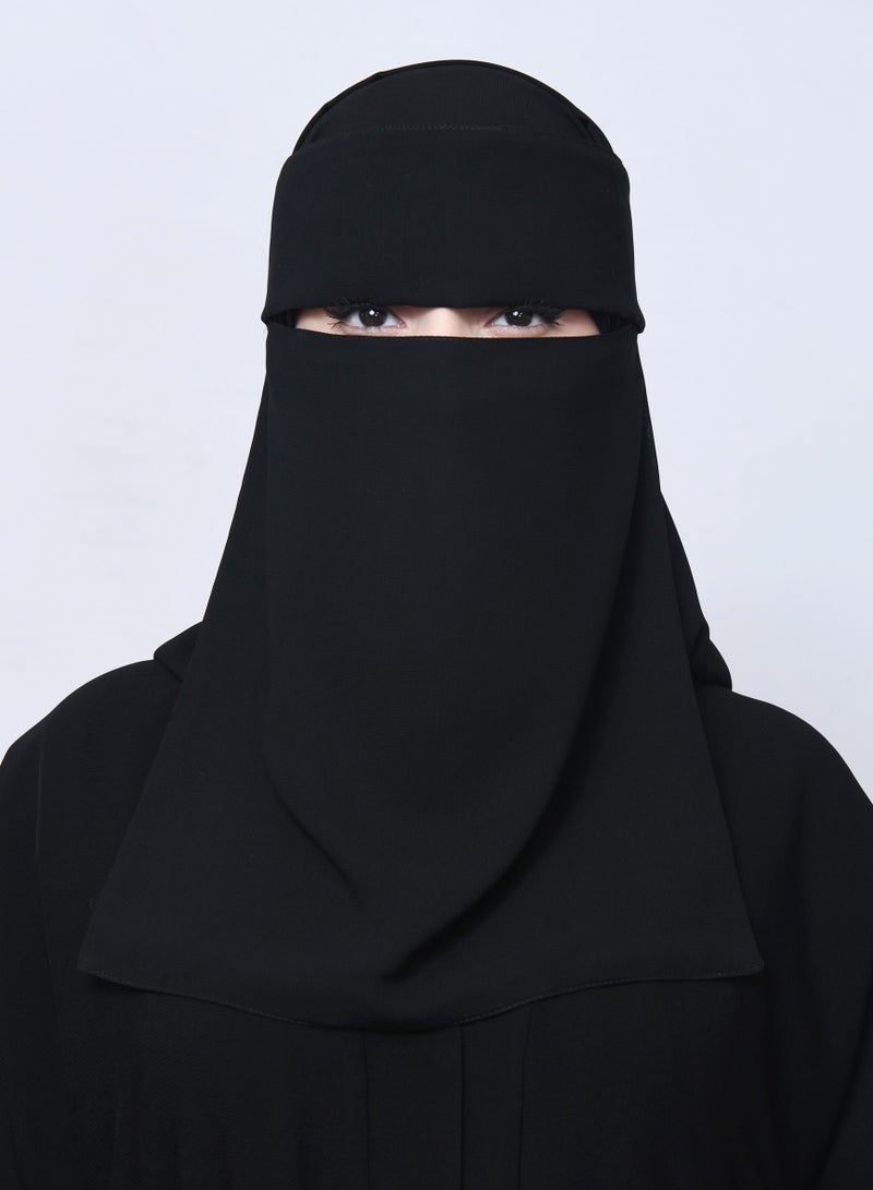 عبايات حوراء نقاب شمسي طويل ببطانة حريرية و رباط اغلاق - Image 3