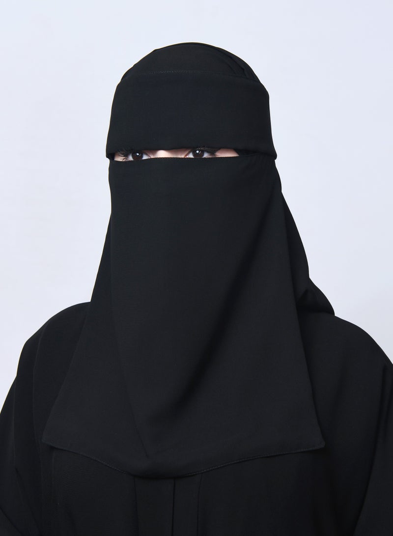 عبايات حوراء نقاب شمسي طويل ببطانة حريرية و رباط اغلاق - Image 4