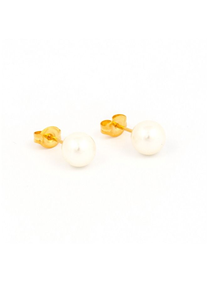 Studex 8MM White Pearl 24K Pure Gold Plated Ear Stud - Image 2