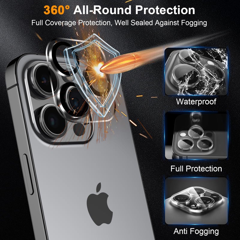 SIBEITU 3 Pack Screen Protector for iPhone 12 Pro Max with 3 Pack Camera Lens Tempered Glass Protector, 6.7 Inch HD Clear Tempered Glass Film 9H Hardness, Scratch Resistent, No Air Bubbles - Image 3