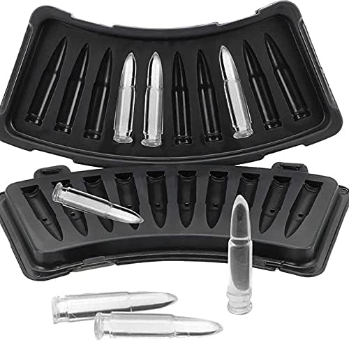 Alexvyan 1 Pcs 10 Cavity Bullet Pop Up Ice Cube Tray with Lid for Freezer with Easy Release Flexible Plastic Bottom, Stackable, Food Grade, Cake Chocolate Mould, Whiskey, Cocktail (Black) - Image 2