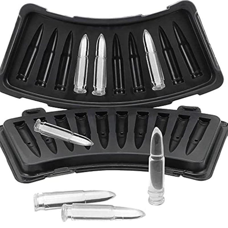 Alexvyan 1 Pcs 10 Cavity Bullet Pop Up Ice Cube Tray with Lid for Freezer with Easy Release Flexible Plastic Bottom, Stackable, Food Grade, Cake Chocolate Mould, Whiskey, Cocktail (Black) - Image 5