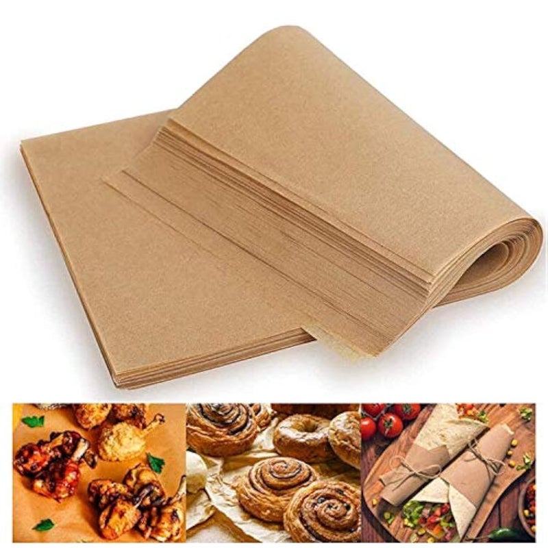 FUNZON Food Basket Liners Grease Resistant Wax Paper Sheets for Food Oil Resistant Paper for Chips Fried Chicken Sandwich Wrapping Paper for Party Not for Baking OvenAir Fryer by FUNZON Brown 