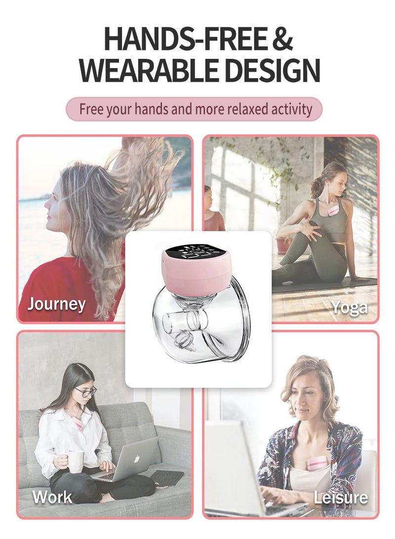Wearable Electric Breast Pump, Portable Anti-Reflux Breast Pump, 3 Modes and 9 Levels Touch Screen LED Display, USB Rechargeable, Ultra Quiet and Painless, Memory Function, Massageable - Image 5