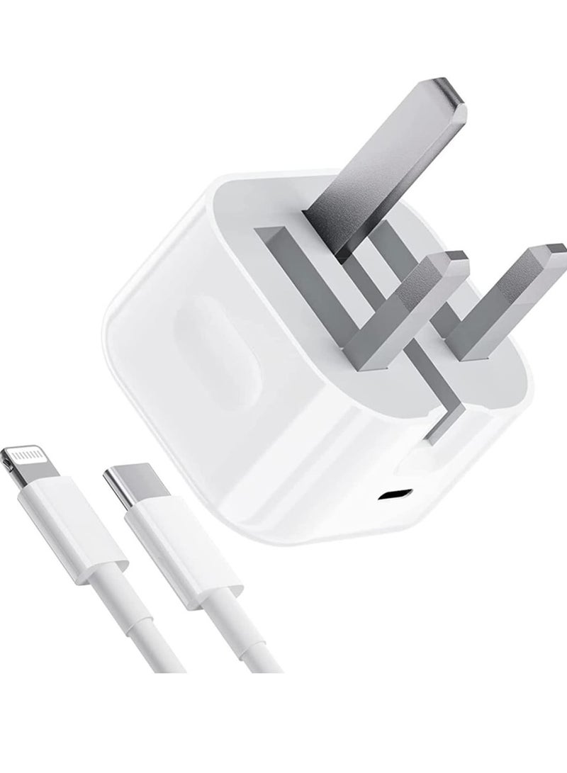 iPhone Charger, iPhone USB C Fast Charger Plug and 2M Cable [Apple MFi Certified] 20W PD Charger Plug Power Adapter with 6FT Cable for iPhone 14/13/12/11 Pro/Pro Max/XS Max/XS/XR/X/SE/8 7 - Image 1