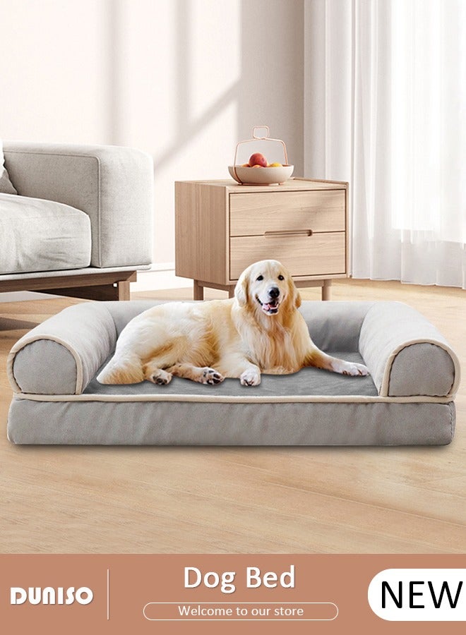 DUNISO Dog Bed, Non-Slip Pet Sofa Lounger Puppy Couch Removable Machine Washable Cover Cushion Big Cat Kennel Cot, Medium Large Adult Dogs Kitten Sleeping Mattress - Image 1