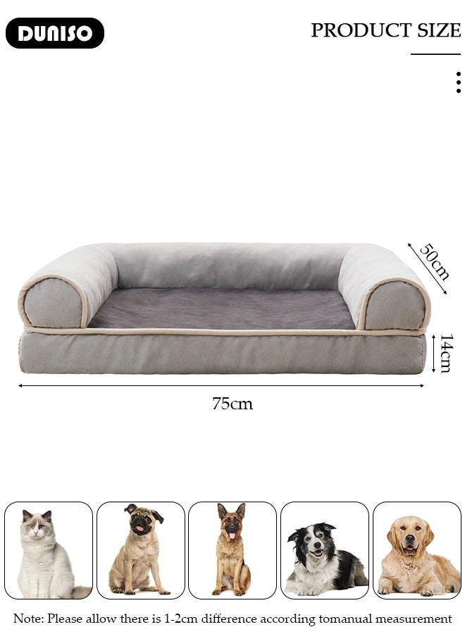 DUNISO Dog Bed, Non-Slip Pet Sofa Lounger Puppy Couch Removable Machine Washable Cover Cushion Big Cat Kennel Cot, Medium Large Adult Dogs Kitten Sleeping Mattress - Image 2