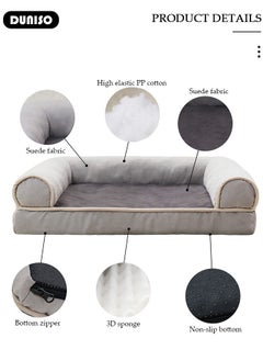 DUNISO Dog Bed, Non-Slip Pet Sofa Lounger Puppy Couch Removable Machine Washable Cover Cushion Big Cat Kennel Cot, Medium Large Adult Dogs Kitten Sleeping Mattress  - Image 3